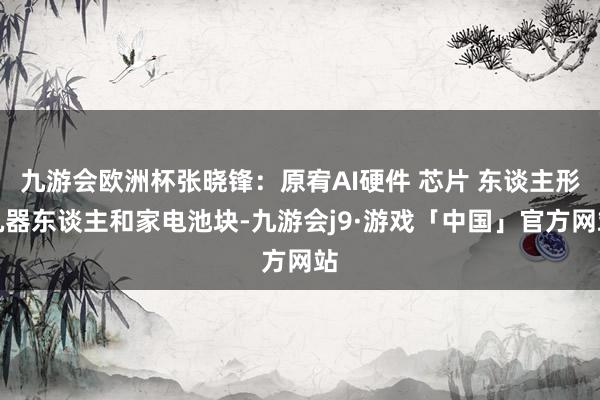 九游会欧洲杯张晓锋:原宥AI硬件 芯片 东谈主形机器东谈主和家电池块-九游会j9·游戏「中国」官方网站
