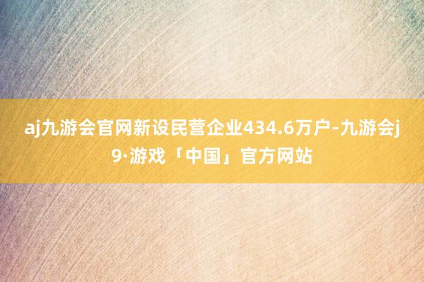 aj九游会官网新设民营企业434.6万户-九游会j9·游戏「中国」官方网站